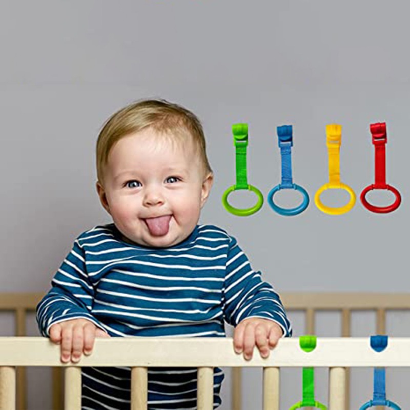 4pcs/lot Ring For Playpen Baby Crib Hooks General Use Hooks Baby Toys Bed Rings Hooks Universal Ring Help Baby Stand